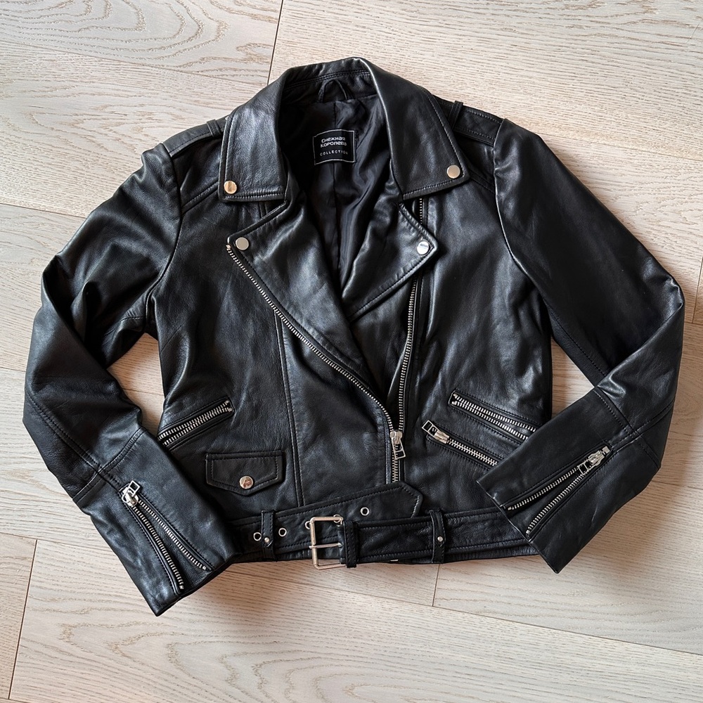 Classic Black Leather Biker Jacket
